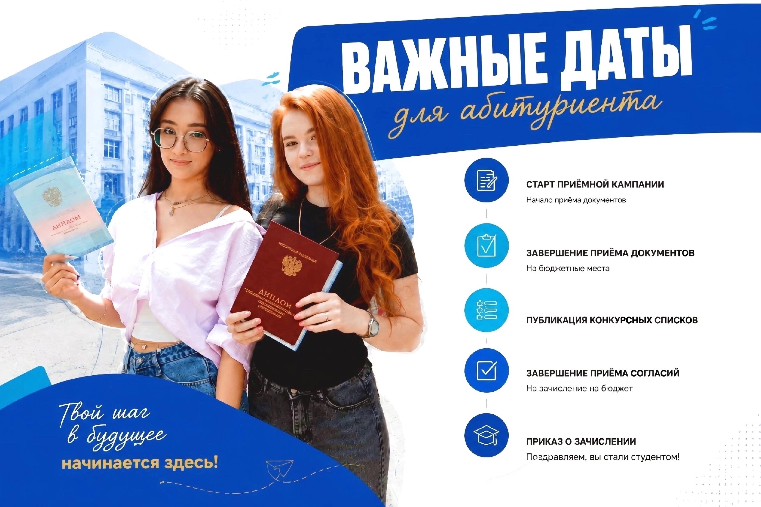 Важные даты для абитуриента. Высшее образование